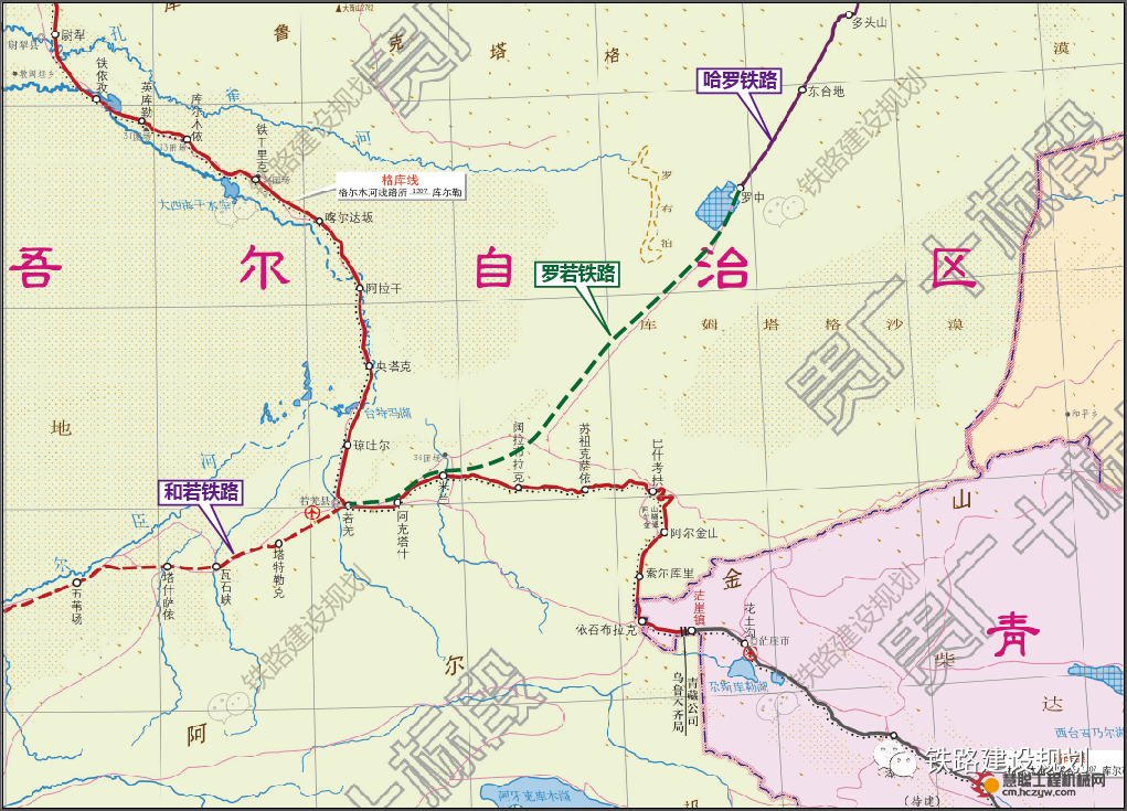 罗若铁路走向示意图